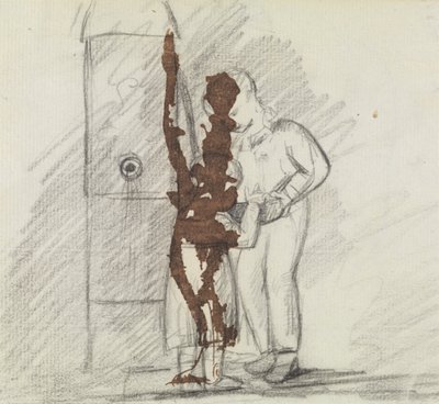 Studie av två figurer som står tillsammans av Benjamin Robert Haydon