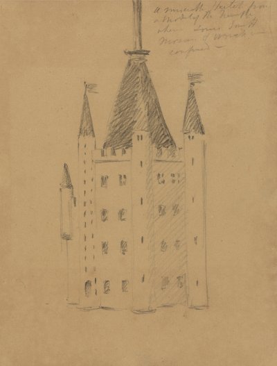 Studie av ett slott av Benjamin Robert Haydon