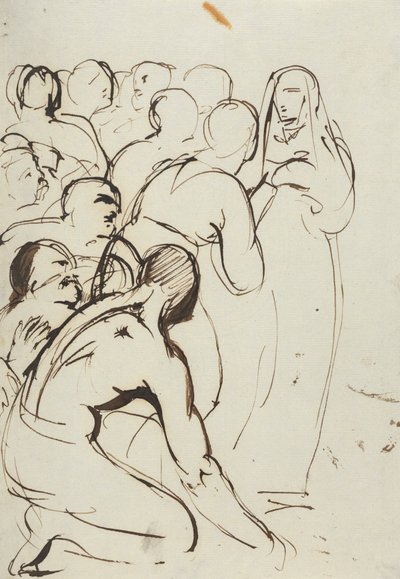 Studie av en grupp figurer, knästående och stående av Benjamin Robert Haydon