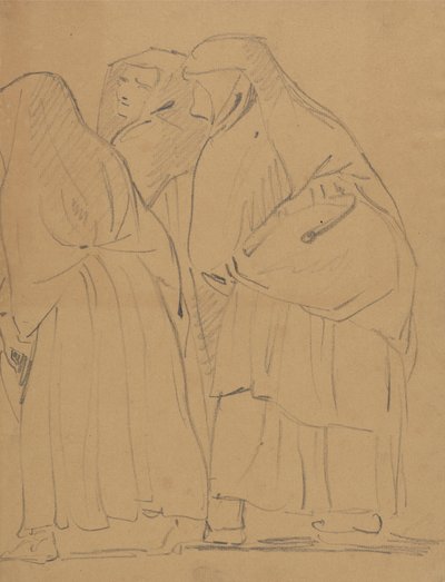 Studie av en grupp klädda, stående figurer av Benjamin Robert Haydon