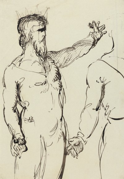 Studie av en man med utsträckt arm av Benjamin Robert Haydon