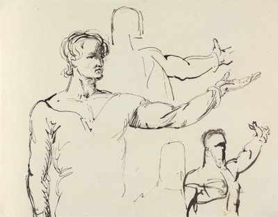 Studie av en man med utsträckt arm av Benjamin Robert Haydon