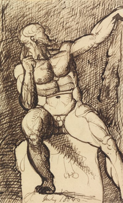 Studie av en sittande naken man av Benjamin Robert Haydon