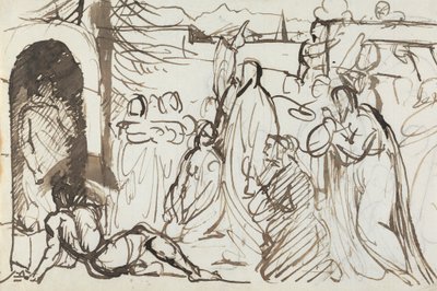 Studie av Lasarus uppståndelse av Benjamin Robert Haydon
