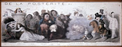 Le grand chemin de la postity: representation av tragedi och komedi (Dorval, etc...) - Litografi av Benjamin Roubaud, Maison de Balzac, Paris av Benjamin Roubaud