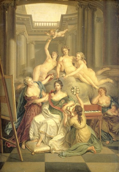 Frederika Sophia Wilhelmina av Preussen (1751-1820). Fru till prins Willem V, i konsttemplet av Benjamin Samuel Bolomey