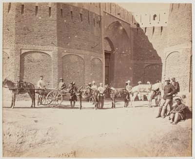 Durani Gate, Heyland Cart och Pack Mules, som visar de olika typerna av packsadlar, Kandahar av Benjamin Simpson