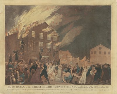 The Burning of the Theatre i Richmond, Virginia av Benjamin Tanner