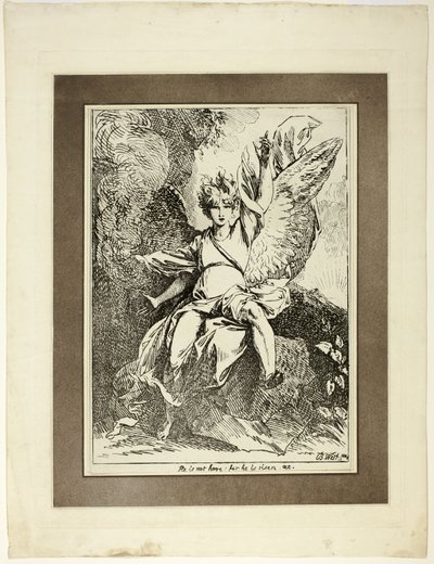 Uppståndelsens ängel, från första numret av Specimens of Polyautography av Benjamin West