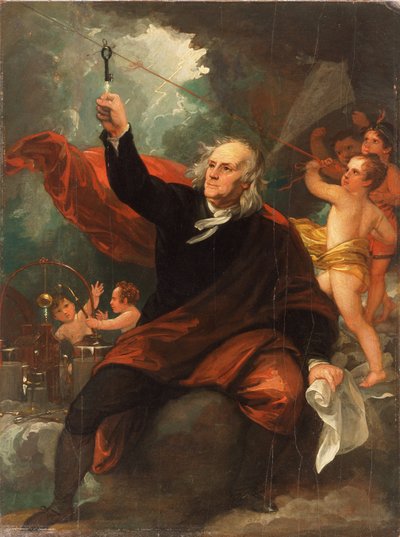 Benjamin Franklin Dra elektricitet från himlen av Benjamin West