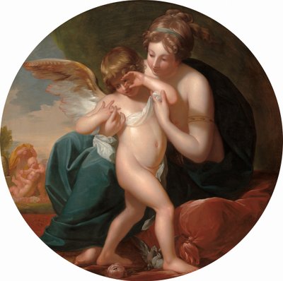 Amor, stucken av ett bi, omhuldas av sin mor, 1774. av Benjamin West