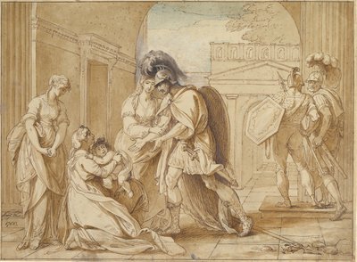 Hector tar avsked från Andromache: the Fright of Astyanax, 1766. av Benjamin West