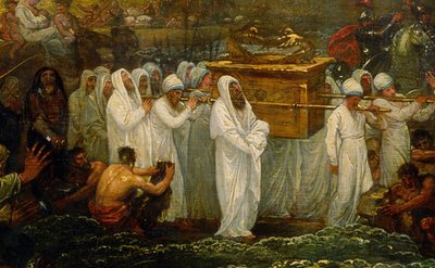 Josua korsar Jordanfloden med förbundsarken av Benjamin West
