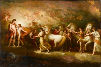 Phaeton bad Apollo att köra solvagnen, 1804. av Benjamin West