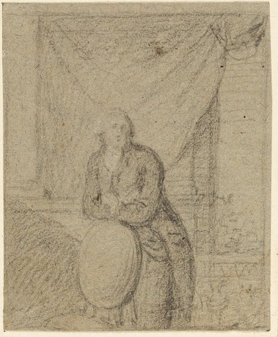 Porträtt av en man som står framför ett fönster av Benjamin West