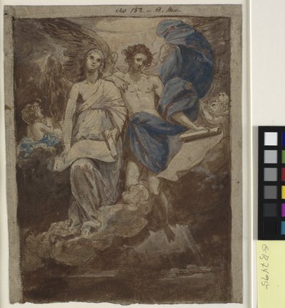 Studie för en målning av Änglarna som visar sig för herdarna, 1774 av Benjamin West