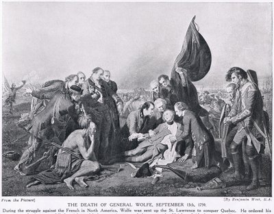 The Death of General Wolfe, 13 september 1759, illustration från 