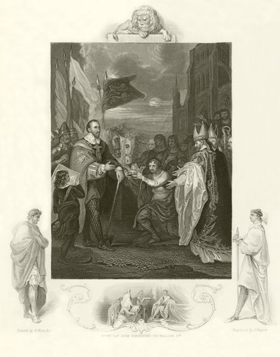 William I tar emot Englands krona av Benjamin West