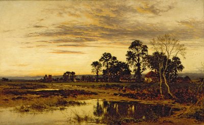 När solen går ner: En by i Worcestershire av Benjamin Williams Leader