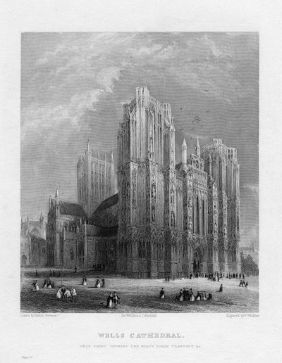 Wells Cathedral, Somerset, c1860 av Benjamin Winkles