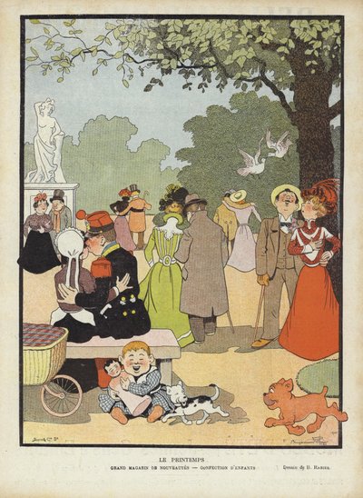 Spring, illustration för Le Rire av Benjamin Rabier