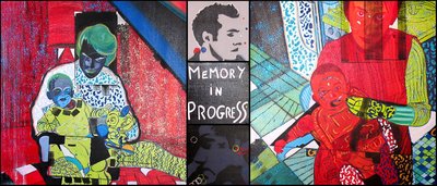 Memory in progress, 2001 (olja och akryl på 5 juxtaponerade dukar) av Benoit Erwann Boucherot