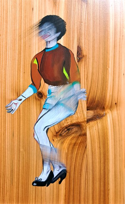 Rose is dancing chachacha, 2023 (olja på furu) av Benoit Erwann Boucherot