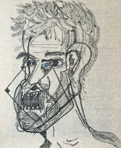 Surautoportrait main levée, 2017 (olja på duk) av Benoit Erwann Boucherot