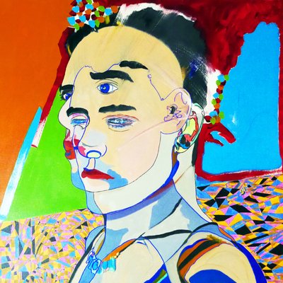 Surportrait : Juan Pablo Salazar perez, 2017 (olja på duk) av Benoit Erwann Boucherot