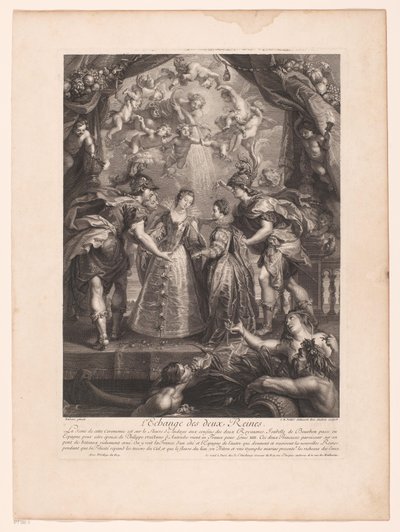 Byte av två drottningar Utbyte av två drottningar. (titel på objekt) Galleriet i Palais du Luxembourg (serietitel) av Benoît Audran