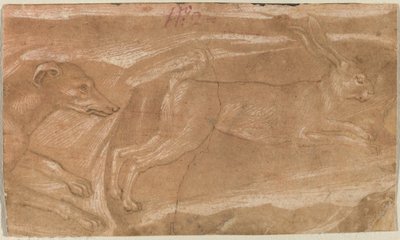 En hund som jagar en hare av Benozzo Gozzoli