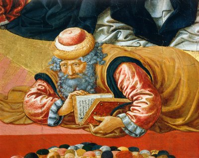 Arabisk filosof Averroes, detalj från Triumph of St Thomas Aquinas av Benozzo di Lese di Sandro Gozzoli