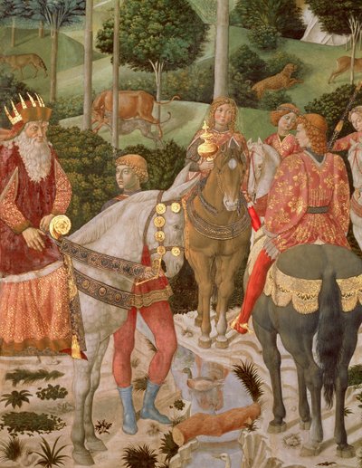 Piero de Medici (1416-69) som Caspar, detalj från The Procession of the Magi, ca 1459-60 av Benozzo di Lese di Sandro Gozzoli