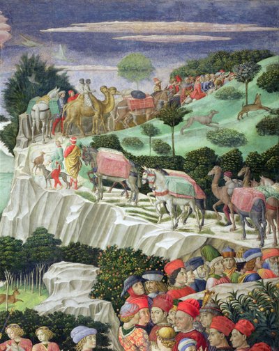 Procession av Melchior, från magiernas kapell (detalj av 70601) av Benozzo di Lese di Sandro Gozzoli