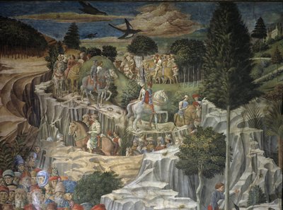 Procession av Magi med Laurent the Magnificent (fresk av Benozzo di Lese di Sandro Gozzoli