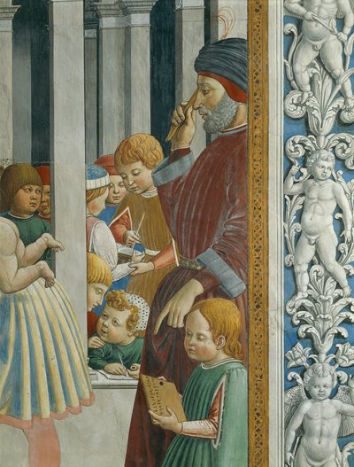 Historier om St. Augustin: Lærer og elever, der er gift av Benozzo di Lese di Sandro Gozzoli