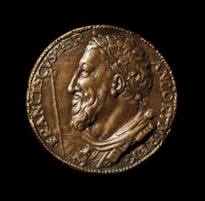 Bronsmedaljong med bilden av kung Francois I (1494-1547) gjord av Benvenuto Cellini (1500-1571) 1538 Diam. 38 cm Florens, Bargello National Museum av Benvenuto Cellini