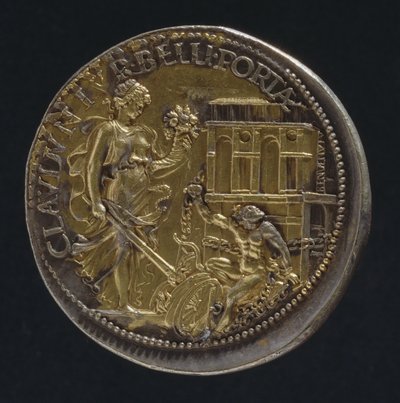 Medalj föreställande en allegorisk figur, 1533 (baksidan av 18062) (för verso se 119186) av Benvenuto Cellini