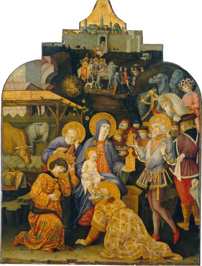 Tillbedjan av Magi, ca. 14701475. av Benvenuto di Giovanni