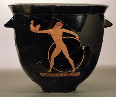 Attisk klockkrater med röd figur föreställande Ganymedes, grekisk, ca 500-480 f.Kr. (keramik) av Berlin Painter