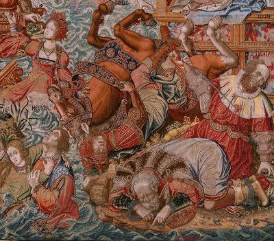 flamländsk gobeläng. Serien The Honours. Fortune, The Way to the Honors (La Fortuna, Camino de los Honores). Femte gobeläng i serien. Modelltecknare från Bernard van Orleys och Jan Gossaert de Mabuses krets. Tillverkning Pieter van Aelst, Brusse av Bernaert van (circle of) Orley
