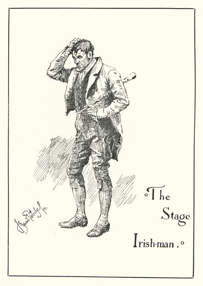 The Stage Irish-man (gravyr) av Bernard (after) Partridge