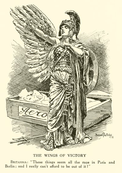 The Wings of Victory (gravyr) av Bernard (after) Partridge