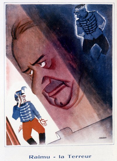 Raimu: The Terror - Illustration av Bernard Becan (Bernhard Kahn) (1890-1943) i "" Fantasio""" av 1932-11-15 av Bernard Becan