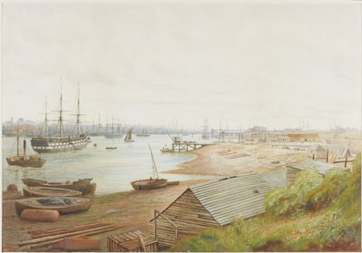 En livlig flodscen med många kärl (penna, akvarell och kroppsfärg på papper) av Bernard Benedict Hemy