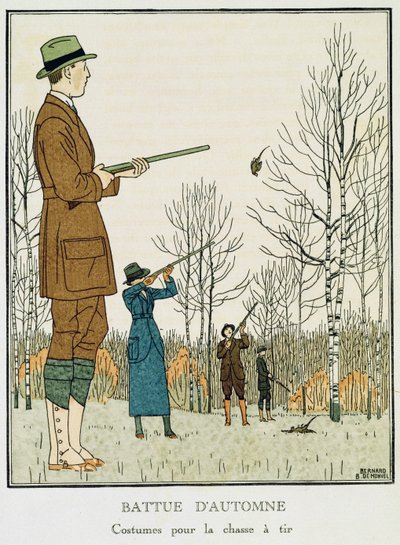 An Autumn Shoot, ca 1912-13 (litho) av Bernard Boutet de Monvel