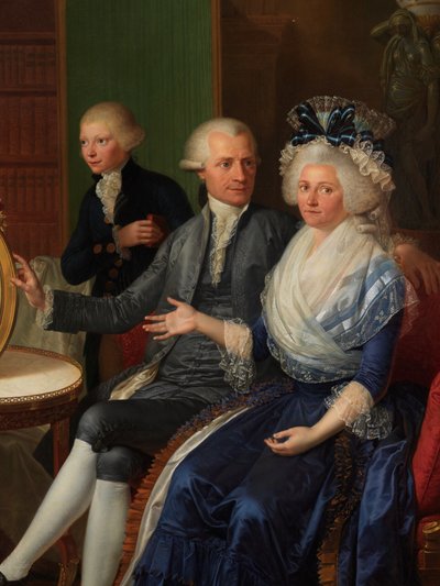 Detalj av porträtt av familjen Villers av Bernard Duvivier