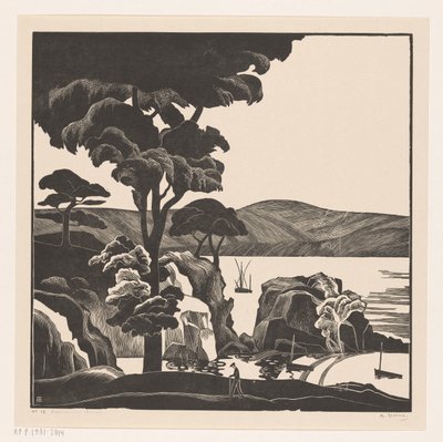 Breton Bay (originaltitel på objektet) av Bernard Essers (signed by artist)