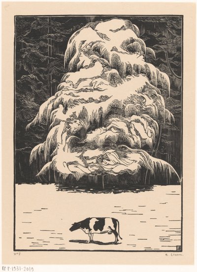Ko med en lärk av Bernard Essers (signed by artist)