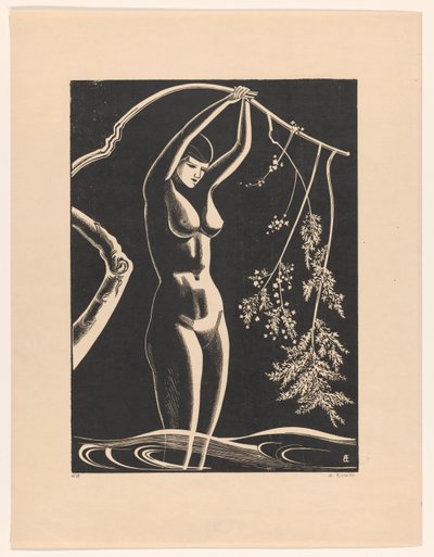 Naken kvinna med gren av Bernard Essers (signed by artist)